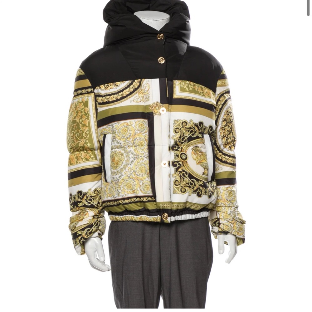 RARE 2021 Gianni Versace Barocco Mosaic Print Puffer Jacket EUC IT46 - Picture 1 of 16